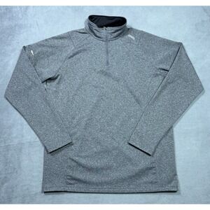 UNRL Quarter Zip Pullover Mens M Gray Performance Athletic Athleisure Heathered